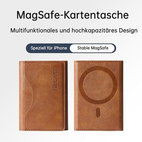 لمحفظة Magsafe Wallet Magnetic Trifold Card Magnet محفظة بسيطة للهاتف متوافقة مع iPhone 16/15/14/13/12 Pro Max Plus ولحالات Magsafe ، جلد PU المتميز (بني فاخر) in Saudi Arabia
