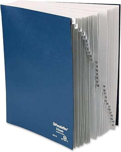 Pendaflex DDF3OX Expanding Desk File, A-Z, Letter Size, Acrylic-Coated Pressboard, Dark Blue in Kuwait
