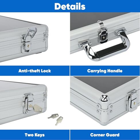 Portable Trade Show Display Case, 34'' x 22'' Card Show Display Case with Locks, Aluminum Showcase for Cards, Jewelry, Pastry Display in Kuwait