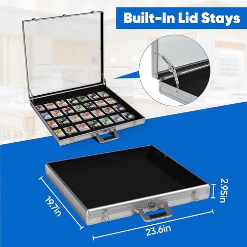 Portable Trade Show Display Case, 34'' x 22'' Card Show Display Case with Locks, Aluminum Showcase for Cards, Jewelry, Pastry Display in Kuwait