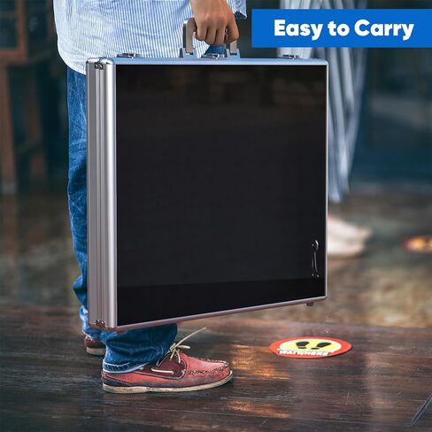 Portable Trade Show Display Case, 34'' x 22'' Card Show Display Case with Locks, Aluminum Showcase for Cards, Jewelry, Pastry Display in Kuwait