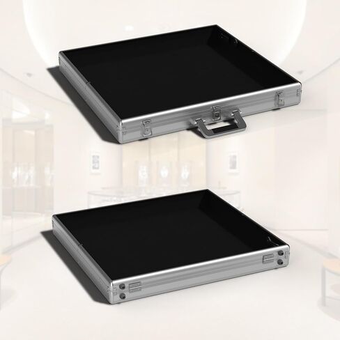 Portable Trade Show Display Case, 34'' x 22'' Card Show Display Case with Locks, Aluminum Showcase for Cards, Jewelry, Pastry Display in Kuwait