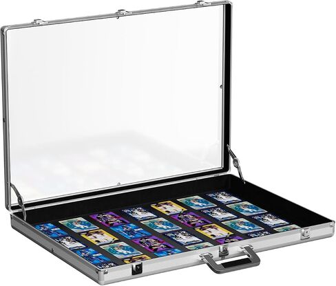 Portable Trade Show Display Case, 34'' x 22'' Card Show Display Case with Locks, Aluminum Showcase for Cards, Jewelry, Pastry Display in Saudi Arabia