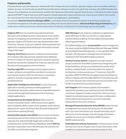 SonicWall TZ280 - Secure Upgrade - 3-Year Advanced Edition with 1 Year CSE (03-SSC-6933) - Next-Generation Firewall – 940 Mbps Throughput, 750 Mbps Threat Prevention in Saudi Arabia
