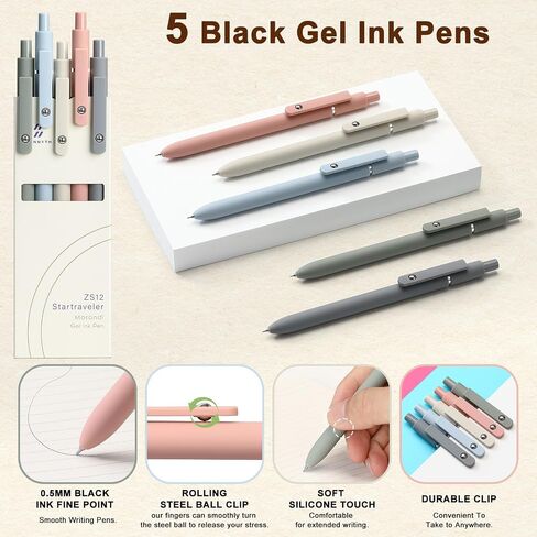 Stationery Gift Set for Women, PU Leather Spiral Notebooks, Gel Pens, Vintage Sticky Notes, Steel Bookmark, Index Tabs & Gift Box - Cute Aesthetic Office Supplies for Girls in Kuwait