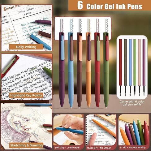 Stationery Gift Set for Women, PU Leather Spiral Notebooks, Gel Pens, Vintage Sticky Notes, Steel Bookmark, Index Tabs & Gift Box - Cute Aesthetic Office Supplies for Girls in Kuwait