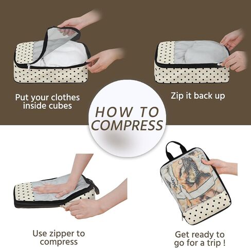 7 Pcs Compression Packing Cubes for Travel, Waterproof Suitcase Luggage Backpack Organizer with Toiletry Bag Travel Essentials for Women/Men-Flowers in Saudi Arabia