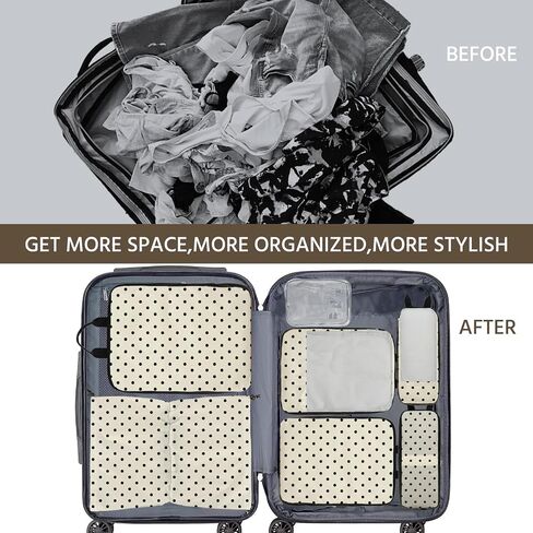 7 Pcs Compression Packing Cubes for Travel, Waterproof Suitcase Luggage Backpack Organizer with Toiletry Bag Travel Essentials for Women/Men-Flowers in Saudi Arabia