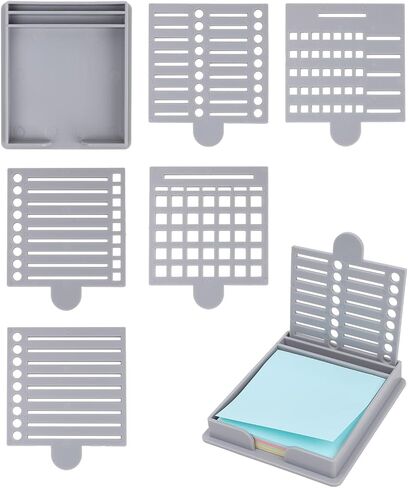 Sticky Note Stencil and Holder with Five Different Stencil, Black Reusable 3x3 Inch Post It Note Organizer for Desk in Saudi Arabia