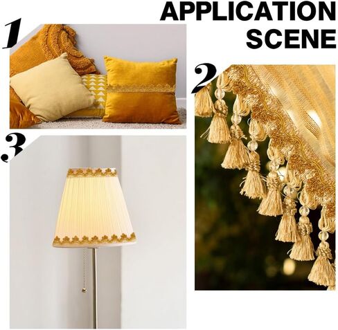 20 Yards Metallic Braid Trim 0.87 Inch Bright Gold Lace Trim Wave Pattern Decorative Trims Ribbon for Sewing Curtain Holdbacks Lampshades Wrapping Home Decor in Saudi Arabia