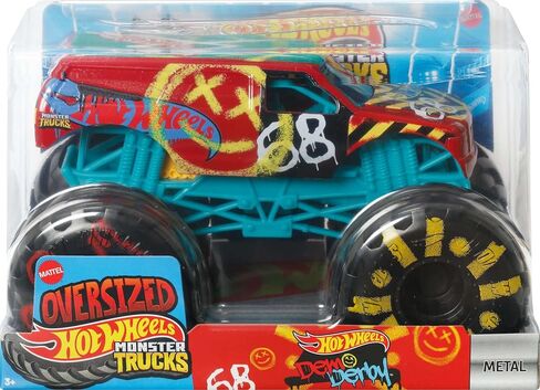 Hot Wheels Monster Trucks, Oversized Monster Truck, 1:24 Scale Die-Cast Toy Truck with Giant Wheels and Cool Designs in Saudi Arabia