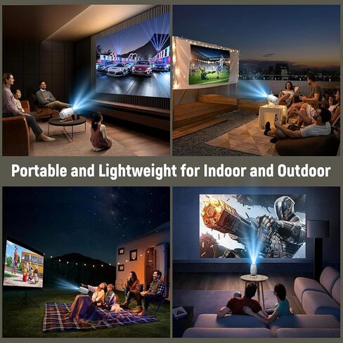 جهاز عرض ، جهاز عرض صغير مع WiFi و Bluetooth ، يدعم 4K 1080p Portable Projector 270 ° Rotatable 130 '' Screen Movie Oncostone متوافق مع الهاتف الذكي/الكمبيوتر/الكمبيوتر المحمول in Kuwait