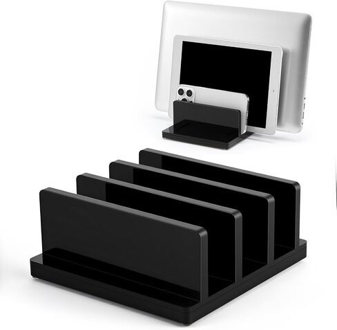 Chunful Adjustable Vertical Laptop Stand for Desk, Acrylic 3 Slot Laptop Holder Desktop, Invisible Desktop Notebook Dock for Notebook Computer, All Gaming Laptops up to 17''(3 Slot) in Saudi Arabia