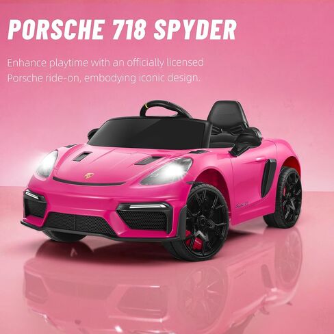 12 فولت ركوب السيارة للأطفال ، Porsche 718 Spyder Battery Ride على لعبة ، سيارة كهربائية للأطفال مع الموسيقى ، USB ، MP3 ، Bluetooth ، 3 سرعات ، تعليق العجلات ، مصابيح LED (أبيض) in Kuwait