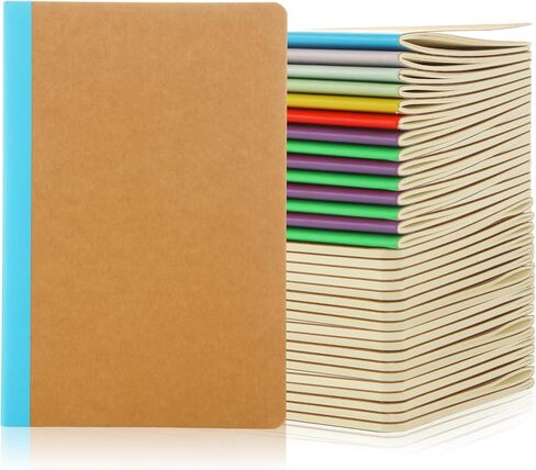 MIVIDE 50 Pack A5 Kraft Notebooks, Black Cover Journal Bulk Pack 8.3 x 5.5 inch Notebooks 60 Pages, Lined Travel Notebooks for Writing, Making Plans, School Office Supplies in Saudi Arabia