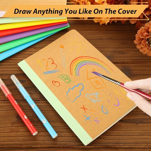 MIVIDE 50 Pack A5 Kraft Notebooks, Black Cover Journal Bulk Pack 8.3 x 5.5 inch Notebooks 60 Pages, Lined Travel Notebooks for Writing, Making Plans, School Office Supplies in Saudi Arabia