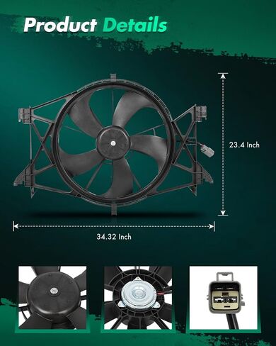 Scitoo 620060 Automotive Cooling Fan Assembly لعام 2011-2018 لـ RAM لـ 1500 2019-2022 لـ RAM لـ 1500 Classic 2011-2018 لـ RAM لـ 2500 2013-2018 لـ RAM لـ 3500 3.7L 3.6L 4.7L 5.7L 6.4L 6.7L 6.7L 6.7L in Kuwait