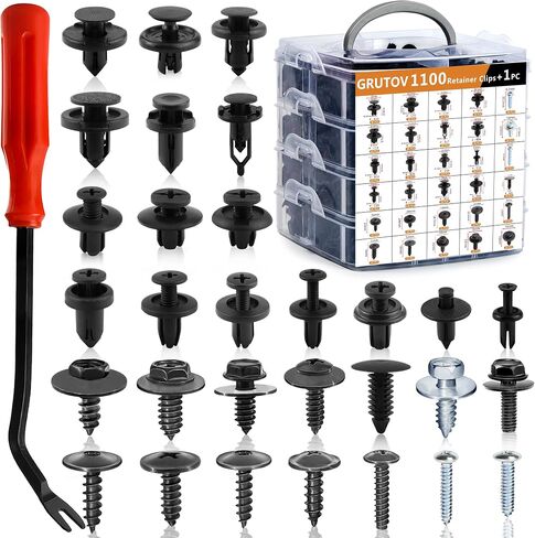 1301PCS Automotive Push Pins Car Car Clips Door Door Plany Trim Rivets Charsortment مع Residener Remover 41 Sister Car Pumper Fender Clips Housh for Honda Ford Toyota GM Chrysler BMW Benz Nissan Subaru in Kuwait