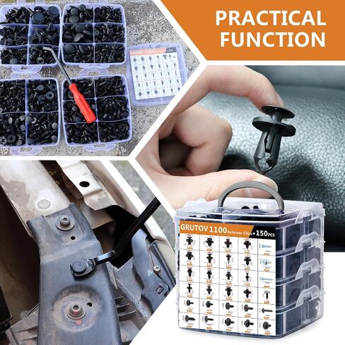 1301PCS Automotive Push Pins Car Car Clips Door Door Plany Trim Rivets Charsortment مع Residener Remover 41 Sister Car Pumper Fender Clips Housh for Honda Ford Toyota GM Chrysler BMW Benz Nissan Subaru in Kuwait