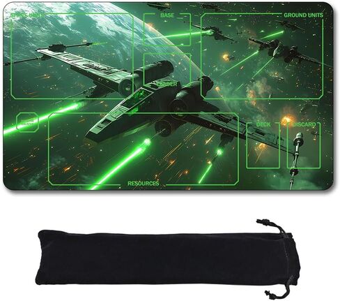 Starry Spaceship Mouse Pad: SWD Playmat Featuring a Non-Slip Base and Stitched Edges, Playmat Suitable for TCG (Zones,xq5) in Saudi Arabia