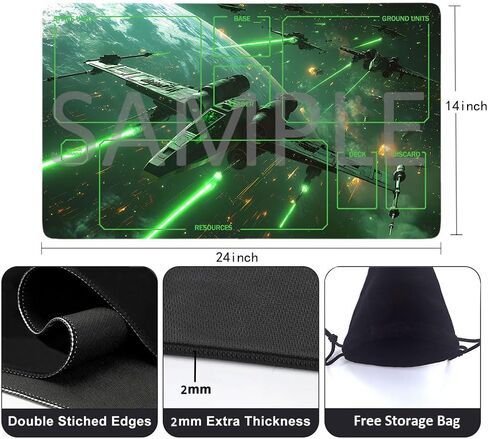 Starry Spaceship Mouse Pad: SWD Playmat Featuring a Non-Slip Base and Stitched Edges, Playmat Suitable for TCG (Zones,xq5) in Saudi Arabia