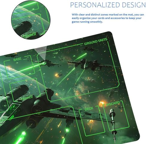 Starry Spaceship Mouse Pad: SWD Playmat Featuring a Non-Slip Base and Stitched Edges, Playmat Suitable for TCG (Zones,xq5) in Saudi Arabia