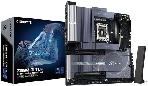 اللوحة الأم GIGABYTE Z890 AERO G Intel Core Ultra (السلسلة 2) LGA 1851، ATX، DDR5، 5xM.2، PCIe 5.0، Thunderbolt 4، WIFI7، Dual 2.5Gbe LAN، EZ-Latch in Kuwait