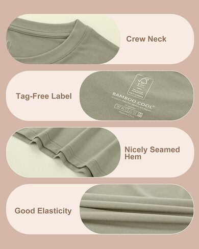 BAMBOO COOL Women's T Shirts Classic Short Sleeve Fit Tops for Women Casual Fitted Tees in Kuwait