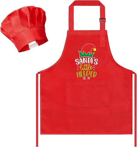 R Horse Kid Apron و Chef Hat Set - 2pcs أسود Tiny Chef القابل للتعديل للأطفال المطبخ المطبخ الصغار مع جيوب للأطفال in Saudi Arabia