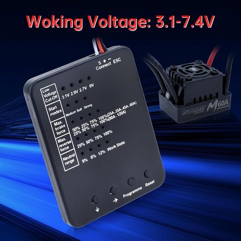 Surpass Hobby ESC Programming Card RC Car Electronic Speed Controller LED Programmer Only Compatible with Surpass Hobby Rocket Brushless ESC 50A 60A 90A 110A (V2 Version) in Kuwait