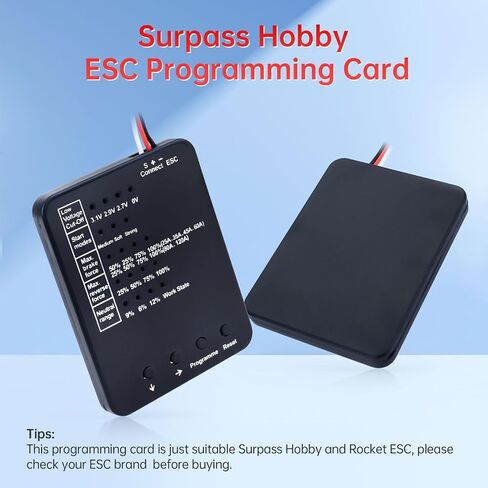 Surpass Hobby ESC Programming Card RC Car Electronic Speed Controller LED Programmer Only Compatible with Surpass Hobby Rocket Brushless ESC 50A 60A 90A 110A (V2 Version) in Kuwait