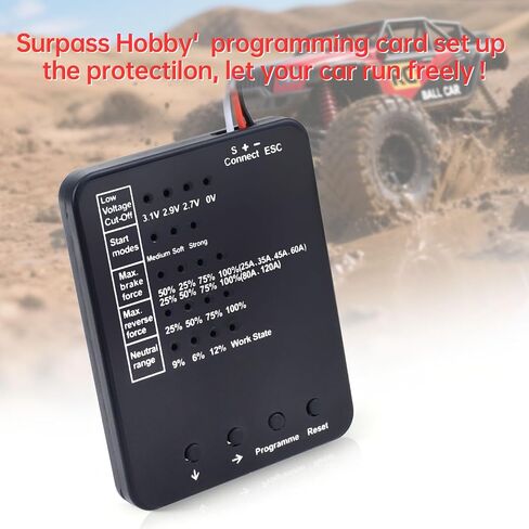 Surpass Hobby ESC Programming Card RC Car Electronic Speed Controller LED Programmer Only Compatible with Surpass Hobby Rocket Brushless ESC 50A 60A 90A 110A (V2 Version) in Kuwait