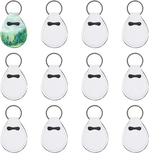12 Pcs Quarter Holder Keychain Mini Lip Balm Keychains Holder Keyring Teardrop Coin Storage Key Chain Neoprene Storage Pouch for Women 12 Colors in Saudi Arabia