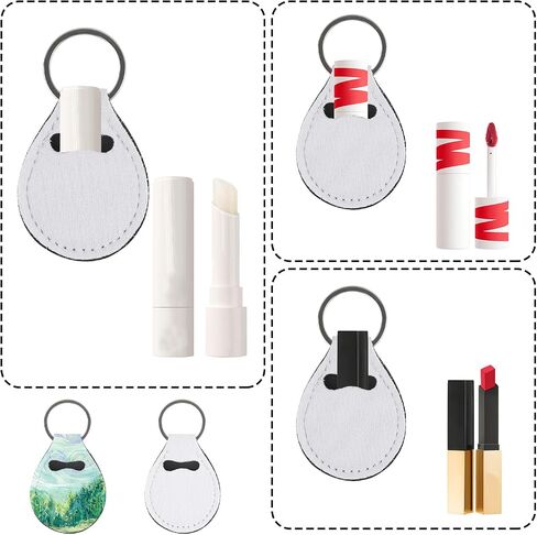 12 Pcs Quarter Holder Keychain Mini Lip Balm Keychains Holder Keyring Teardrop Coin Storage Key Chain Neoprene Storage Pouch for Women 12 Colors in Saudi Arabia