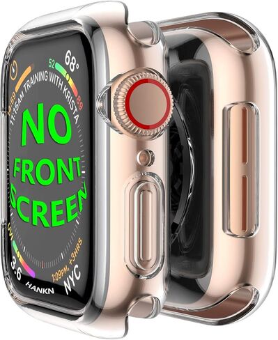HANKN Soft Case for Apple Watch Series 9 8 7 45mm / Series 6 5 4 Se 44mm Case, Plated Shiny Soft TPU Cover Iwatch Bumper [NO Front Screen Protector] (Gold) in Kuwait