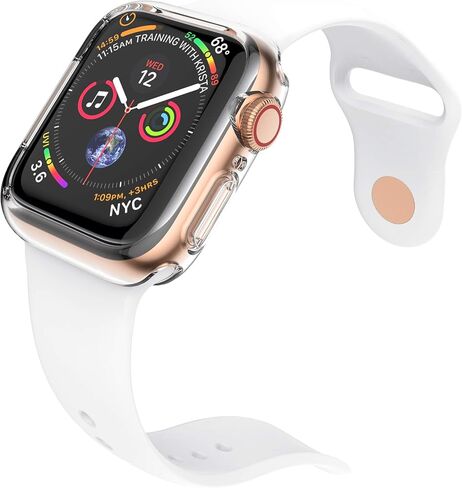 HANKN Soft Case for Apple Watch Series 9 8 7 45mm / Series 6 5 4 Se 44mm Case, Plated Shiny Soft TPU Cover Iwatch Bumper [NO Front Screen Protector] (Gold) in Kuwait