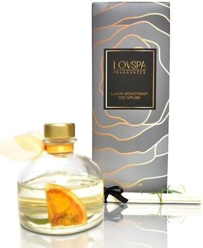 LOVSPA PURIFY Rosewater Reed Diffuser Oil Scented Sticks Gift Set | A Blooming Bouquet of Fragrant Red Roses, Fresh Peonies & Jasmine | Floral Home Decor | Great Housewarming Gift | Made in The USA in Saudi Arabia