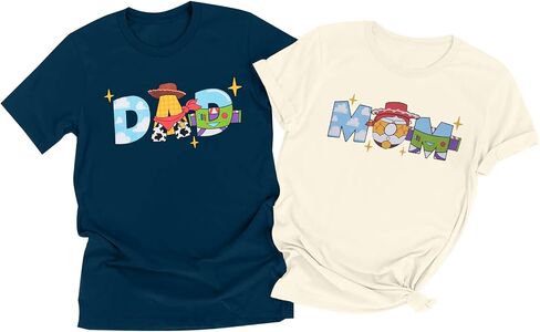 Toy Dad Shirt Toys Toys Mom Thirts Funny Mama و Dada Dada مطابقة عيد ميلاد Top Family Vacation Tee Tee in Kuwait
