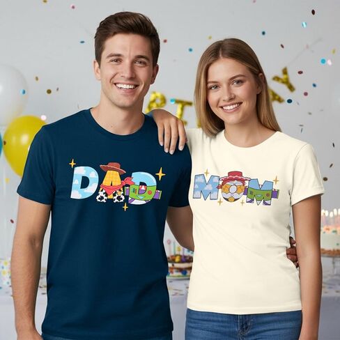 Toy Dad Shirt Toys Toys Mom Thirts Funny Mama و Dada Dada مطابقة عيد ميلاد Top Family Vacation Tee Tee in Kuwait