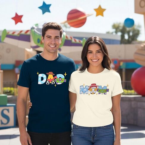 Toy Dad Shirt Toys Toys Mom Thirts Funny Mama و Dada Dada مطابقة عيد ميلاد Top Family Vacation Tee Tee in Kuwait