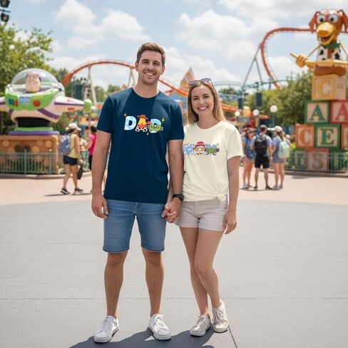 Toy Dad Shirt Toys Toys Mom Thirts Funny Mama و Dada Dada مطابقة عيد ميلاد Top Family Vacation Tee Tee in Kuwait