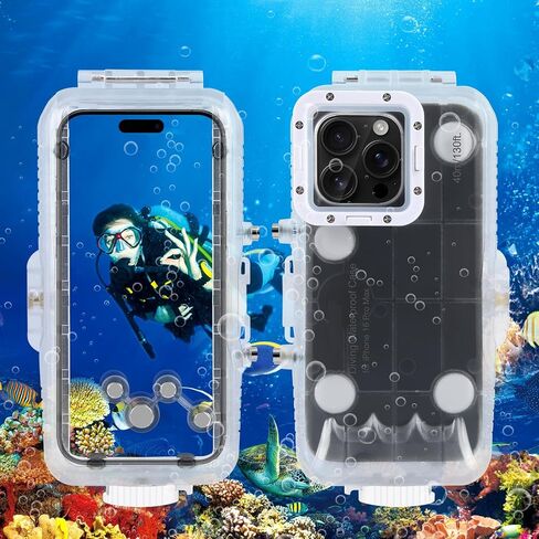 Phone 16 Pro Max /16 Pro Diving Case, Snorkeling Photography Waterproof Phone Cover 130FT/40M Operated Underwater Photo Video Housing (iPhone 16 Pro) Clear in Saudi Arabia