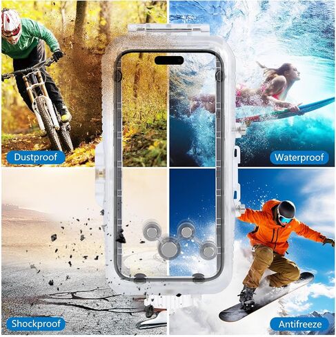 Phone 16 Pro Max /16 Pro Diving Case, Snorkeling Photography Waterproof Phone Cover 130FT/40M Operated Underwater Photo Video Housing (iPhone 16 Pro) Clear in Saudi Arabia