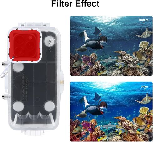 Phone 16 Pro Max /16 Pro Diving Case, Snorkeling Photography Waterproof Phone Cover 130FT/40M Operated Underwater Photo Video Housing (iPhone 16 Pro) Clear in Saudi Arabia