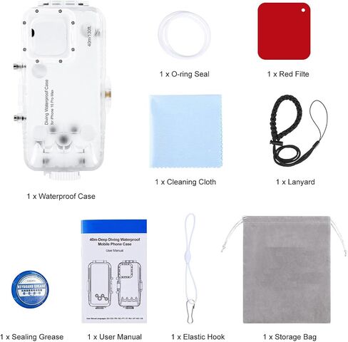 Phone 16 Pro Max /16 Pro Diving Case, Snorkeling Photography Waterproof Phone Cover 130FT/40M Operated Underwater Photo Video Housing (iPhone 16 Pro) Clear in Saudi Arabia