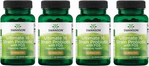 Swanson Dr. Stephen Langer's Formula - Natural Probiotic w/Prebiotic FOS - 16-Strain Supplement Promoting Digestive Support w/ 3.2 Billion CFU per Capsule - (60 Veggie Capsules) (3 Pack) in Saudi Arabia