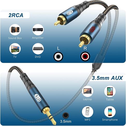 EMK 2-Pack RCA أنثى إلى الإناث محول موصل RCA المطلي بالذهب 24K لتوسيع كابل الصوت/الفيديو in Saudi Arabia