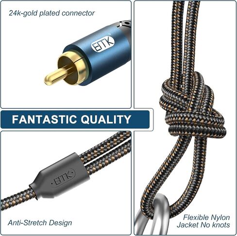 EMK 2-Pack RCA أنثى إلى الإناث محول موصل RCA المطلي بالذهب 24K لتوسيع كابل الصوت/الفيديو in Saudi Arabia