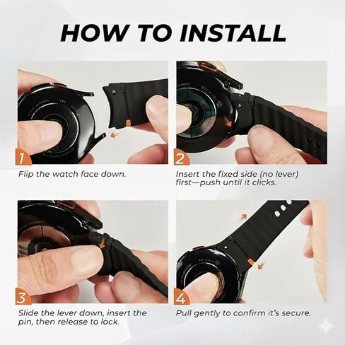 4 Pack Silicone Band Compatible with Samsung Galaxy Watch 7 Band 40mm 44mm Waterproof Sport Strap Compatible with Watch 6 5 4 FE 40mm 44mm /Classic 6 4 47mm 43mm 46mm 42mm /5 pro 45mm NOT FOR ULTRA in Saudi Arabia