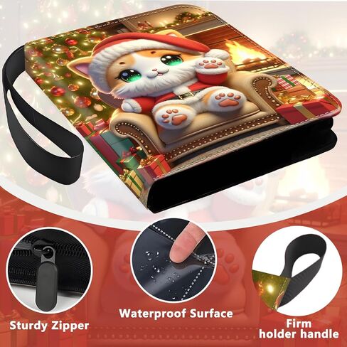 CARD BINDER 4 MOICETS ZIP TRADING CARD BINDER لـ 400 بطاقة ، موثق مجموعة PU مع الأكمام القابلة للإزالة لـ 50 صفحة ، ألبوم جامع محمول ، دفتر بطاقة لبطاقة اللعبة ، البطاقات الرياضية ، الهدايا in Kuwait